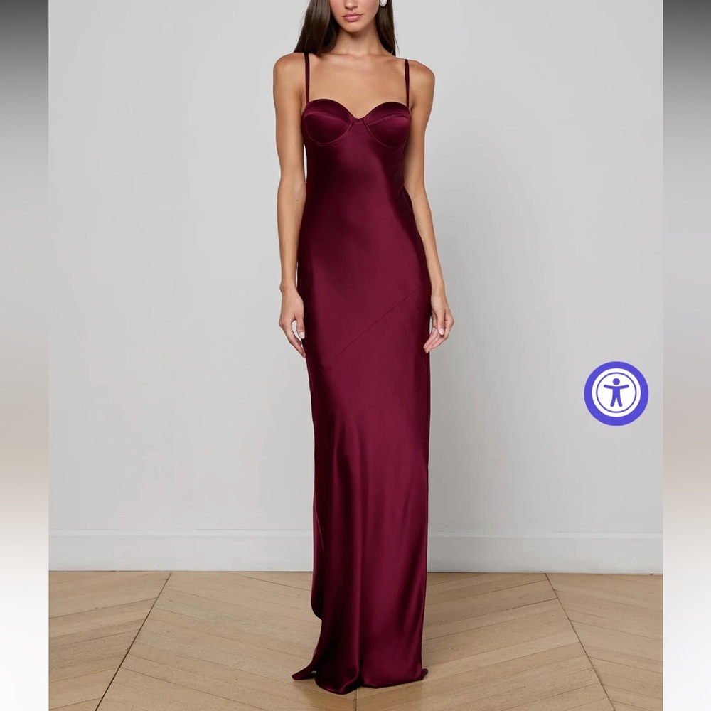 L’AGENCE Sayla Silk Gown in Dark Port Size 4
